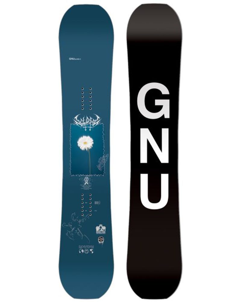 2024 2025 Gnu Gloss C Snowboard Black Base