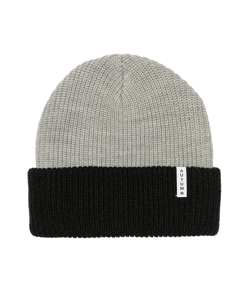 AUTUMN YOUTH BLOCKED BEANIE BLACK