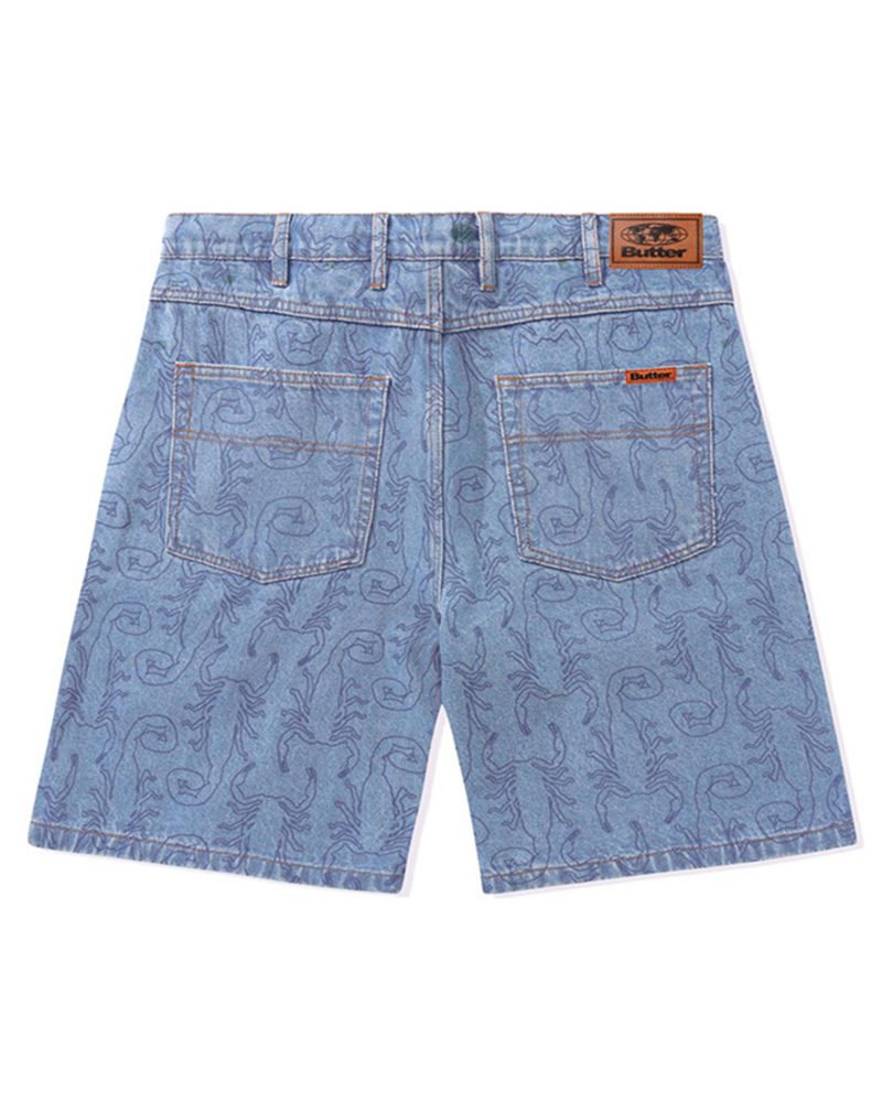 BUTTER GOODS SCORPION SHORTS WASHED INDIGO BACK