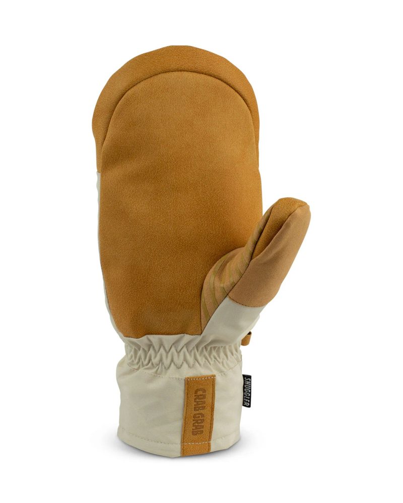 Crab Grab FA23 Mittens Snuggler Cream and Tan Palm