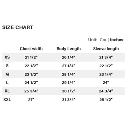 DIME AXE PULLOVER SIZE CHART