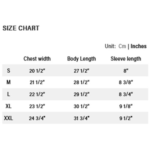 DIME CLASSIC SMALL LOGO TEE SIZE CHART