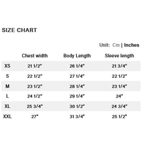 DIME GEAR PULLOVER SIZE CHART