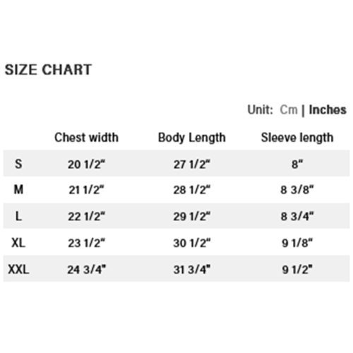 DIME GEAR TEE SIZE CHART