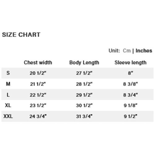 DIME MENS TEE SIZE CHART