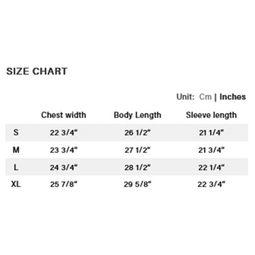 DIME RUGBY SIZE CHART