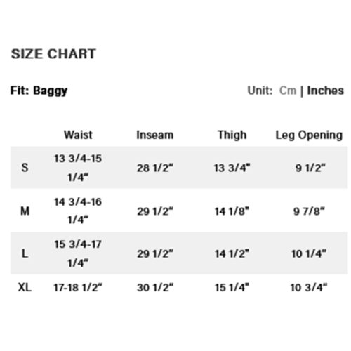 DIME SIZE CHART CARGO UTILITY PANTS