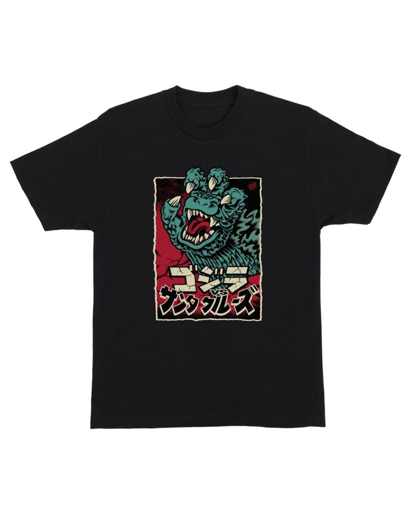 Santa Cruz Men's Godzilla Hand Front Short Sleeve Tee - Black