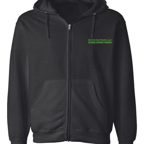 SCI FI FANTASY DESIGN TRENDS ZIP UP FRONT BLACK