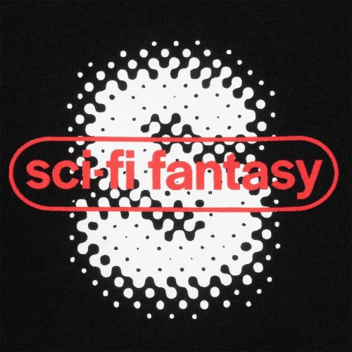 SCI FI FANTASY SPOTTY TEE BLACK CLOSEUP