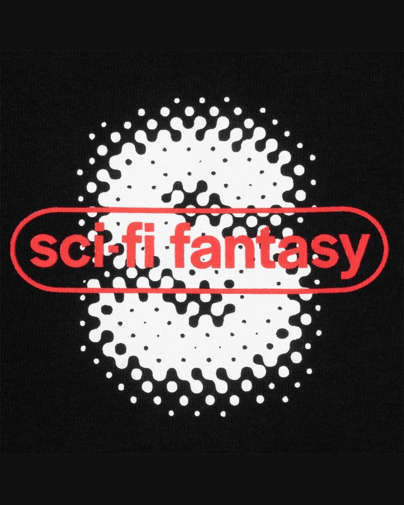 SCI FI FANTASY SPOTTY TEE BLACK CLOSEUP