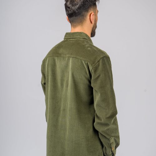 YONDER LS CORD SHIRT ARMY HERO BACK