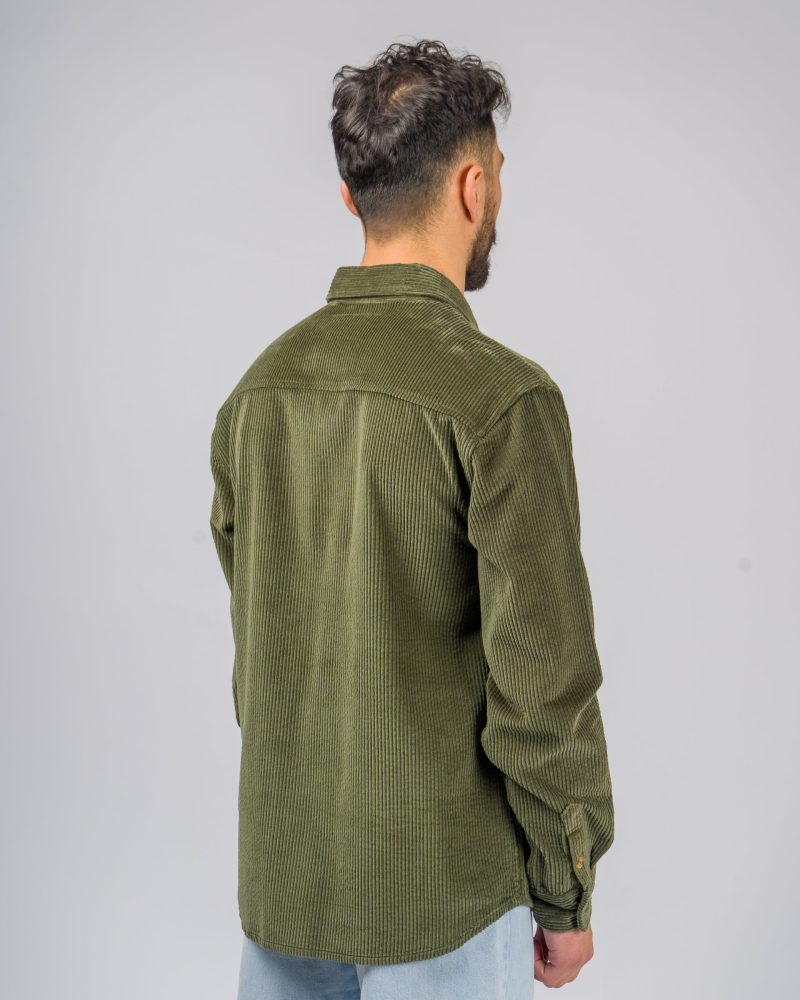 YONDER LS CORD SHIRT ARMY HERO BACK