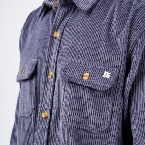 YONDER LS CORD SHIRT NAVY CLOSEUP